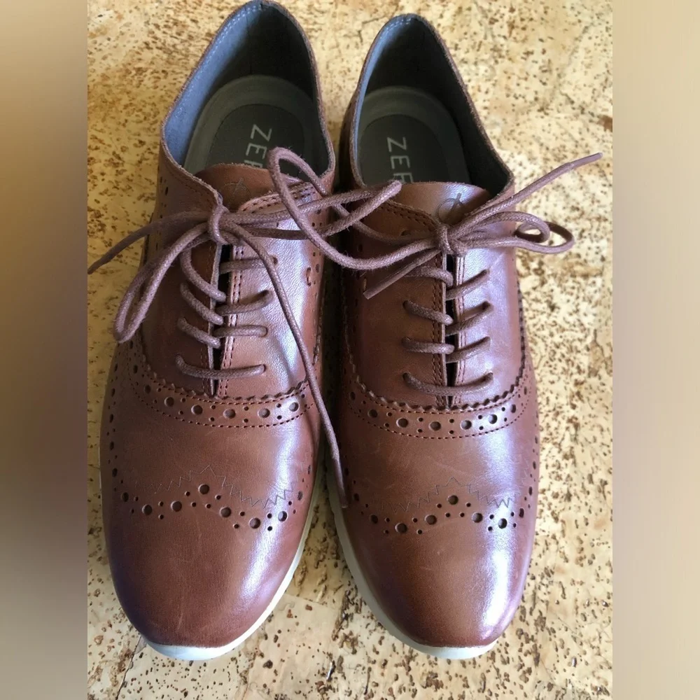 Cole Haan ZeroGrand Leather Wingtip Oxford In Color Woodbury Size 7.5